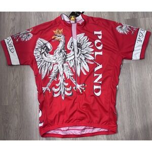 POLAND Polish Eagle Cycling World Jersey Shirt adult size XXL Polska red